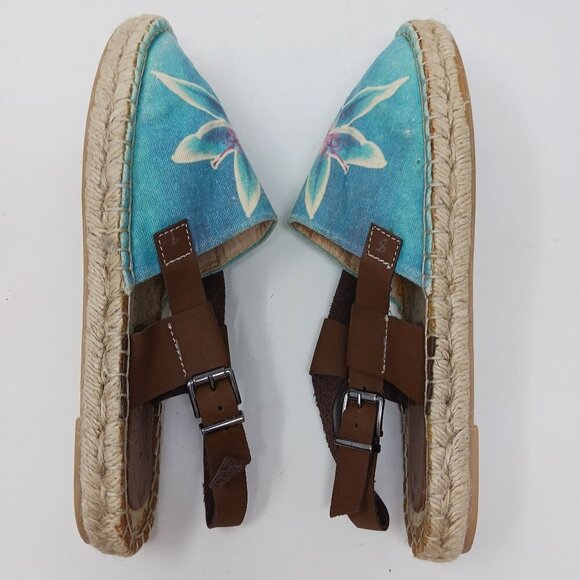 Sundias Espadrille Sandals Floral Canvas Leather Straps Size EU 38 - Picture 6 of 11